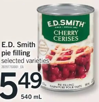 Fortinos E.d. smith pie filling offer