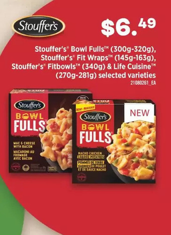 Fortinos Stouffer's bowl fulls, stouffer's fit wraps, stouffer's fitbowls & life cuisine offer