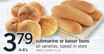 Fortinos Submarine or kaiser buns offer