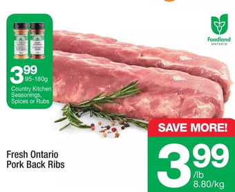 Highland Farms Fresh ontario pork back ribs offer