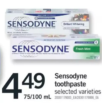 Fortinos Sensodyne toothpaste offer