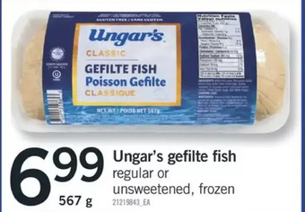 Fortinos Ungar's gefilte fish offer