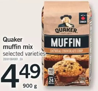 Fortinos Quaker muffin mix offer