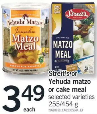 Fortinos Streit's or yehuda matzo or cake meal offer