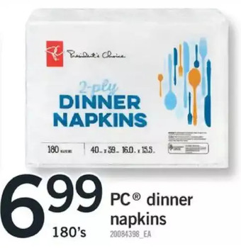 Fortinos Pc dinner napkins offer