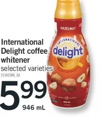 Fortinos International delight coffee whitener offer