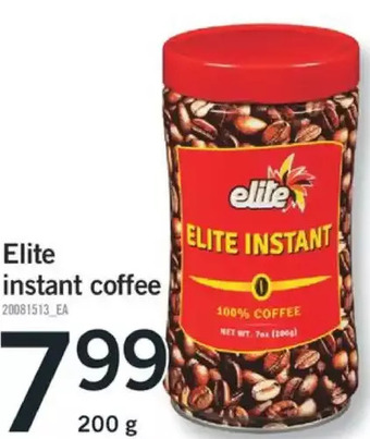Fortinos Elite instant coffee offer