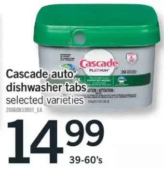 Fortinos Cascade auto dishwasher tabs offer