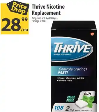 Co-op Thrive Nicotine Replacement 2mg Gum or 1 mg Lozenges offer