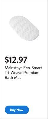 Walmart Mainstays eco-smart tri-weave premium bath mat offer