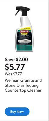Walmart Weiman granite and stone disinfecting countertop cleaner offer