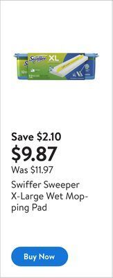 Walmart Swiffer sweeper x-large wet mopping pad offer
