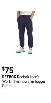 Sport Chek Reebok men's work thermowarm jogger pants offer