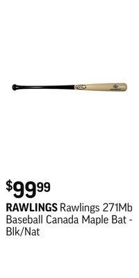 Sport Chek Rawlings 271mb baseball canada maple bat - blk/nat offer