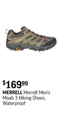 Sport Chek Merrell men's moab 3 hiking shoes, waterproof offer