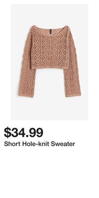 H&M Short hole-knit sweater offer