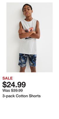 H&M 3-pack cotton shorts offer