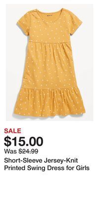 Old Navy Short-sleeve jersey-knit printed swing dress for girls offer