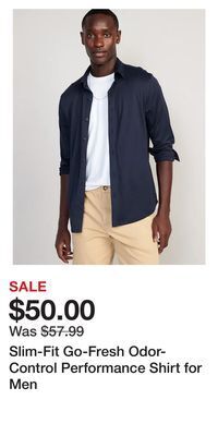 Old Navy Slim-fit go-fresh odor-control performance shirt for men offer