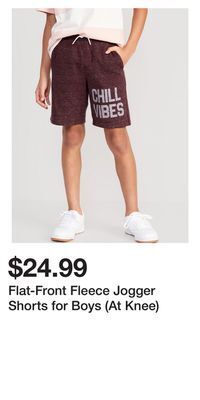 Old Navy Flat-front fleece jogger shorts for boys (at knee) offer