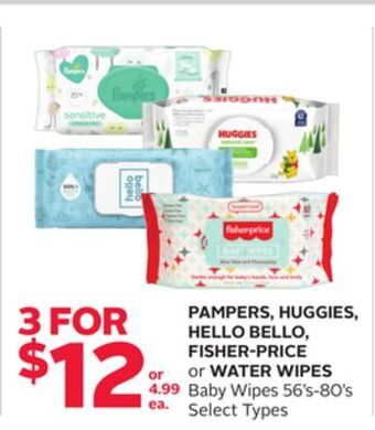 Rexall Pampers, huggies, hello bello, fisher-price or water wipes baby wipes offer