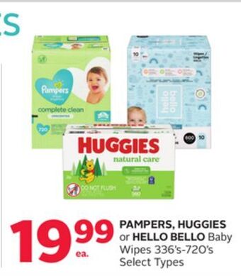 Rexall Pampers, huggies or hello bello baby wipes 336' s-720' s offer