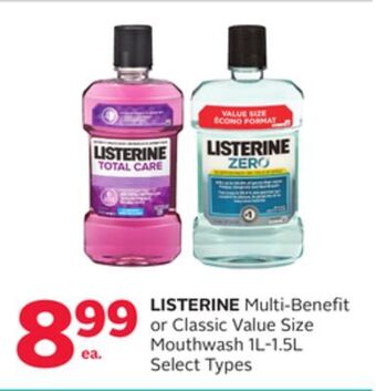 Rexall Listerine multi-benefit or classic value size mouthwash offer