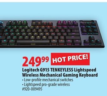 London Drugs Logitech g915 tenkeyless lightspeed wireless mechanical gaming keyboard offer