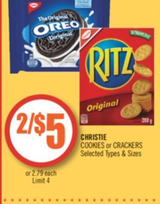 Shoppers Drug Mart Christie cookies or crackers offer