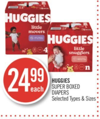 Shoppers Drug Mart Huggies super boxed diapers offer