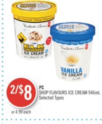 Shoppers Drug Mart Pc shop flavours ice cream offer