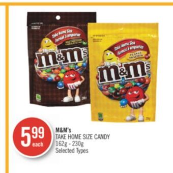 Shoppers Drug Mart M&m's take home size candy offer