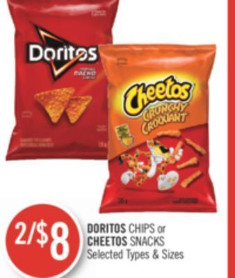 Shoppers Drug Mart Doritos chips or cheetos snacks offer