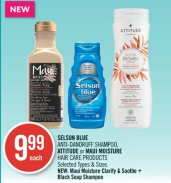 Shoppers Drug Mart Selsun blue anti-dandruff shampoo, attitude or maui moisture hair care products offer