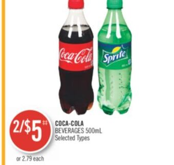Shoppers Drug Mart Coca-cola beverages 500ml offer