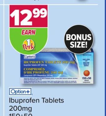 PharmaChoice Option+ ibuprofen tablets offer