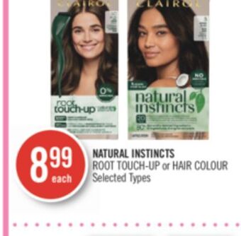 Shoppers Drug Mart Natural instincts root touch-up or hair colour offer