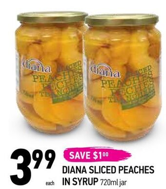 Coppa's Fresh Market Diana sliced peaches in syrup offer