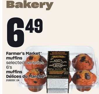 Independent City Market Farmer's market™ muffins, 6's offer