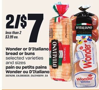 Independent City Market Wonder or d'italiano bread or buns offer