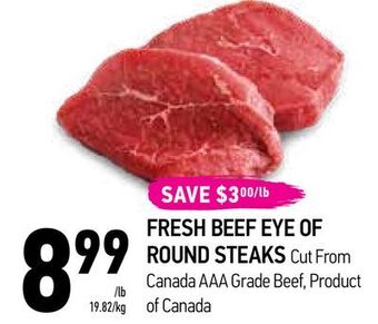Coppa's Fresh Market Fresh beef eye of round steaks offer