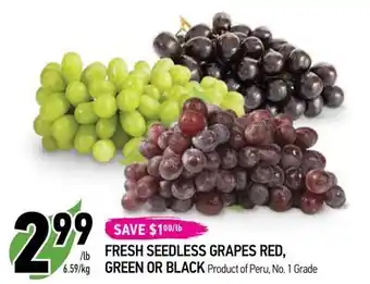Coppa's Fresh Market Fresh seedless grapes red, green or black offer