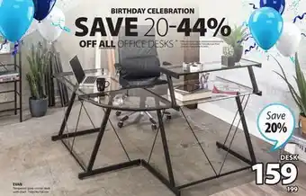 JYSK Evan tempered glass corner desk offer
