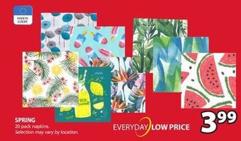 JYSK Spring 20 pack napkins offer