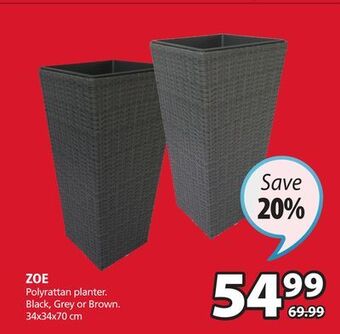 JYSK Zoe polyrattan planter offer
