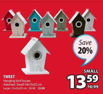JYSK Tweet hanging bird house offer