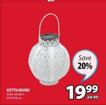 JYSK Kettilmund solar lantern offer
