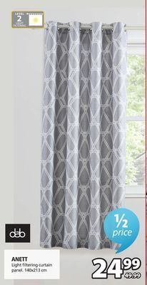 JYSK Anett light filtering curtain panel offer