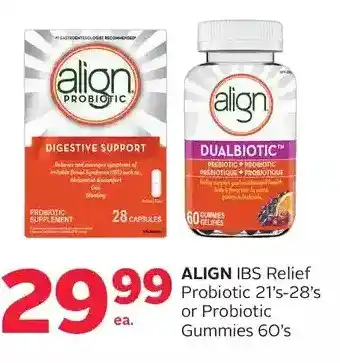 Rexall Align ibs relief probiotic or probiotic gummies offer