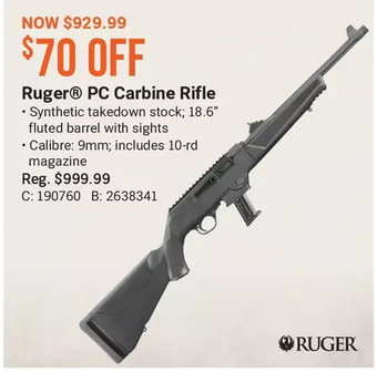 Bass Pro Ruger pc carbine rifle offer